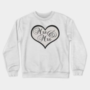 Elegant Mrs and Mrs Lesbian Pride Decorative Heart Crewneck Sweatshirt